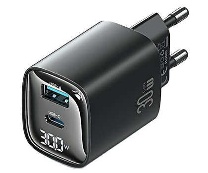 Ładowarka i akumulator USAMS 30W GaN USB-C/USB-A Fast Charging XC czarna
